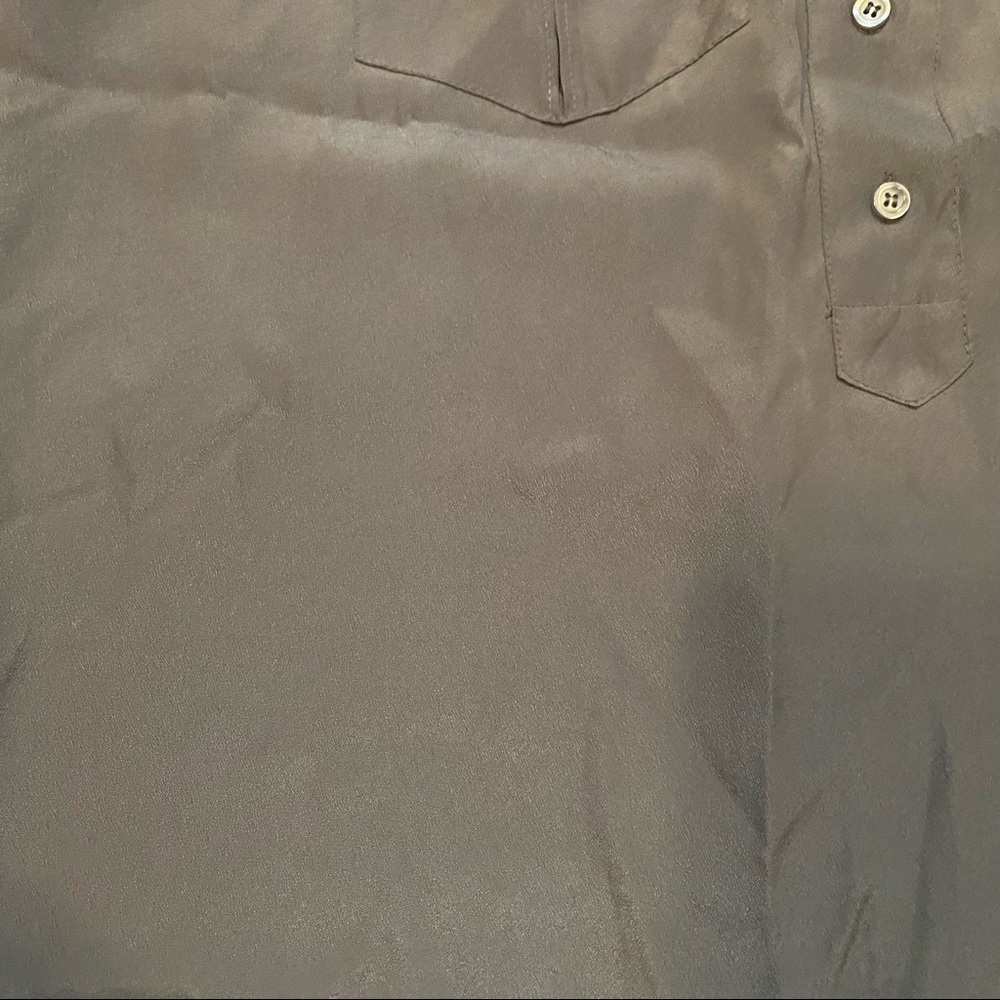 J. Crew Gray Sleeveless Button Down Y2K Preppy Retro Business Casual Blouse - Picture 5 of 15
